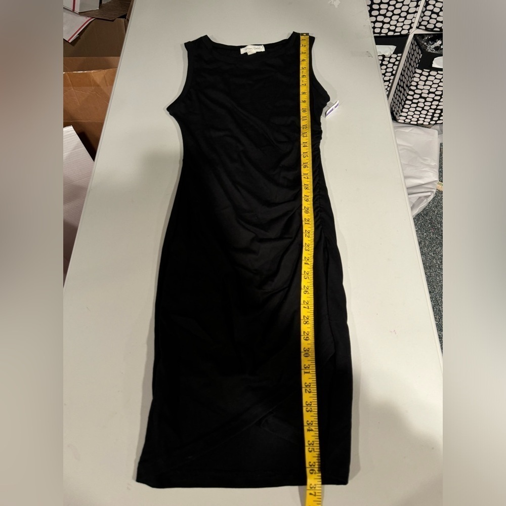 Treasure & Bond Black Dress with Side Ruching, Size XS - Picture 7 of 9